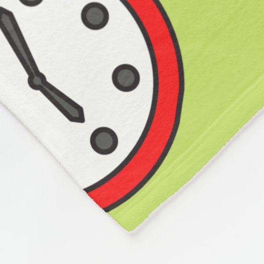 Adorabel Wecker Muster grün Fleece Blanken (Ecke)