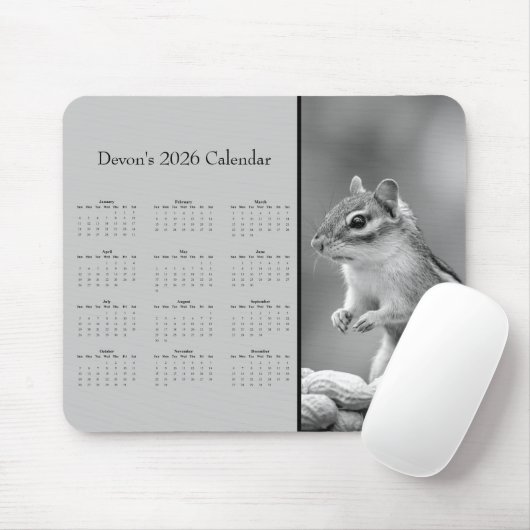 AdorablChipmunk: Customize full year 2025 calendar Mousepad (Mit Mouse)