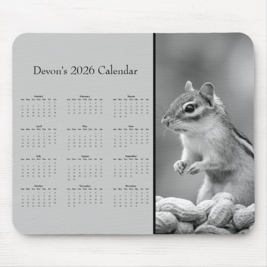 AdorablChipmunk: Customize full year 2025 calendar Mousepad (Vorne)