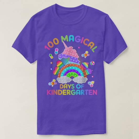 Adorable 100 Days Of Magical Kinder Learning Schoo T-Shirt (Design vorne)