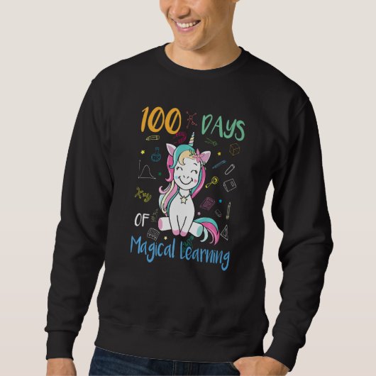 Adorable 100 Days of Magical Learning School Unico Sweatshirt (Vorderseite)