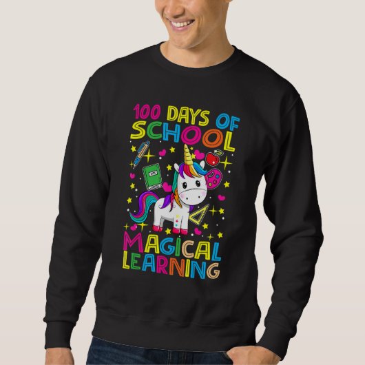 Adorable 100 Days of Magical Learning School Unico Sweatshirt (Vorderseite)
