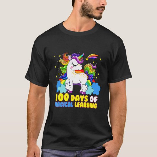 Adorable 100 Days of Magical Learning School Unico T-Shirt (Vorderseite)