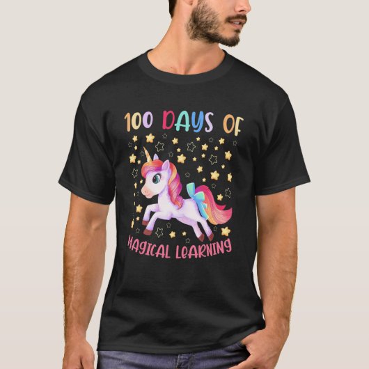 Adorable 100 Days of Magical Learning School Unico T-Shirt (Vorderseite)