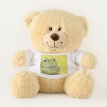 Adorable 11-Zoll-Teddybär mit Frosch-Shirt