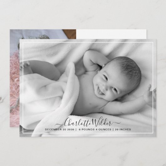 Adorable 2 Foto Baby (Vorne/Hinten)