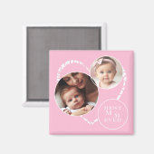 Adorable 3-Foto "Best Mama Ever" Rosa, weißes Herz Magnet (Vorderseite/Rückseite)