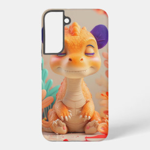 Adorable 3D Baby Dragon Figur mit Lila Ohren Samsung Galaxy Hülle