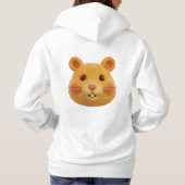 Adorable 3D Fluffy Ginger Hamster Face Hoodie (Rückseite)