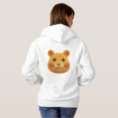 Adorable 3D Fluffy Ginger Hamster Face Hoodie (Schwarz voll)