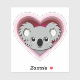Adorable 3D Heart Koala Bärenaufkleber Aufkleber