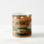 Adorable 3D Render of a Ginger Cat Barista Holding Kaffeetasse (Mittel)
