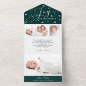 Adorable 4 Fotos Weihnachten Geburtserklärung All In One Einladung (Innen Boden)
