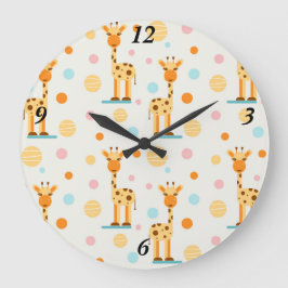 Adorable Abstract Giraffes Große Wanduhr