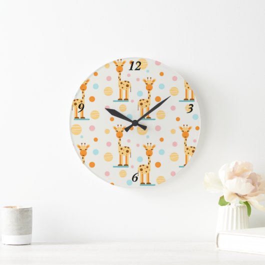 Adorable Abstract Giraffes Große Wanduhr (Zuhause)