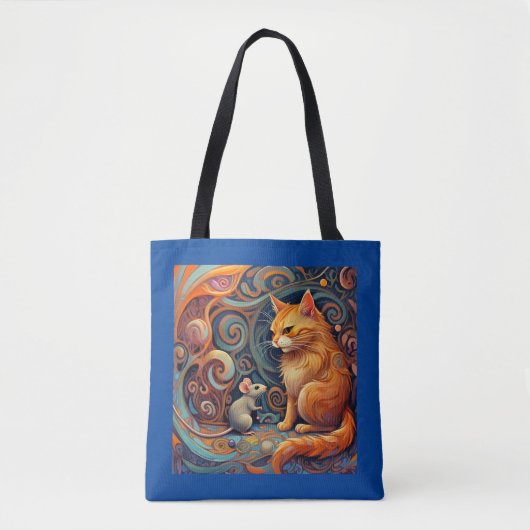 Adorable Abstrakte Cat & Mouse-Tasche Tasche (Vorderseite)