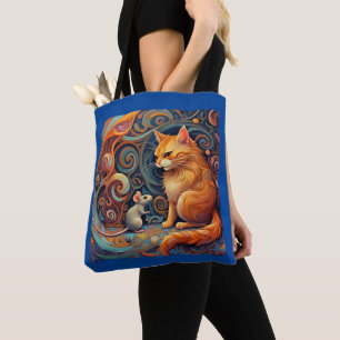 Adorable Abstrakte Cat & Mouse-Tasche Tasche