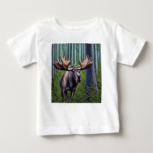 Adorable Abstrakte Kleine Elche Baby T-shirt (Vorderseite)