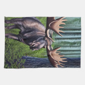 Adorable Abstrakte Kleine Elche Geschirrtuch (Horizontal)