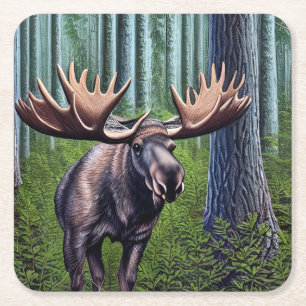 Adorable Abstrakte Kleine Elche Rechteckiger Pappuntersetzer