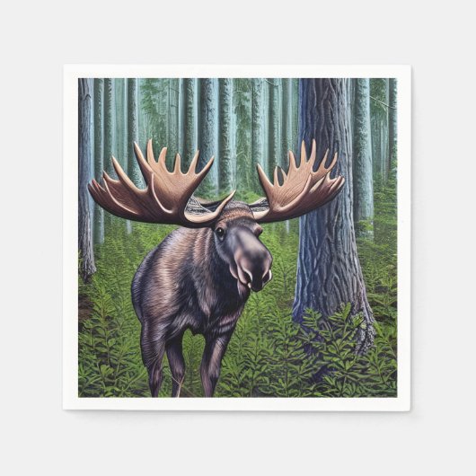 Adorable Abstrakte Kleine Elche Serviette (Vorderseite)
