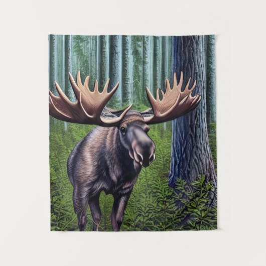 Adorable Abstrakte Kleine Elche Wandteppich (Vorderseite)
