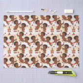 Adorable Afrikanisch-Amerikanische Plattform mit H Seidenpapier (Handwerk)