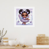 Adorable Afro Puff Baby Girl Pastel Lila Poster (Küche)