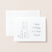 Adorable Airedale Terrier Sketch über Anpassbar Folienkarte (Vorderseite mit Umschlag)