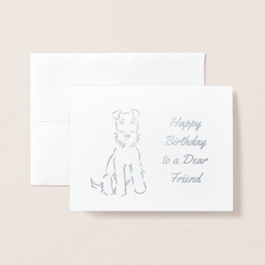 Adorable Airedale Terrier Sketch über Anpassbar Folienkarte (Vorderseite mit Umschlag)