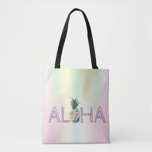 Adorable Aloha Hawaiian Ananas Blume farbenfroh Tasche (Vorderseite)