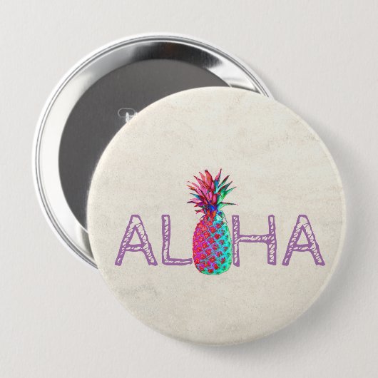 Adorable Aloha Hawaiian Ananas Button (Vorne & Hinten)