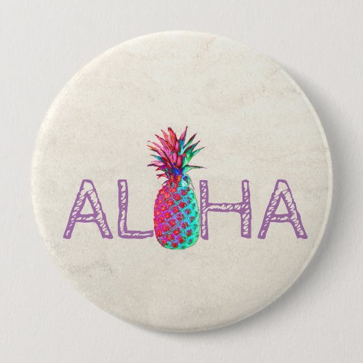 Adorable Aloha Hawaiian Ananas Button (Vorderseite)