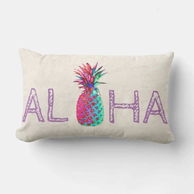 Adorable Aloha Hawaiian Ananas Lendenkissen (Vorderseite)