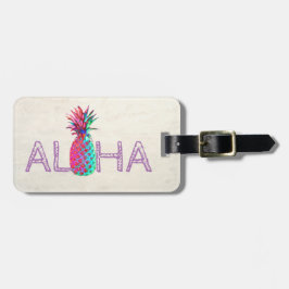 Adorable Aloha Hawaiian Ananas Personalisiert Gepäckanhänger