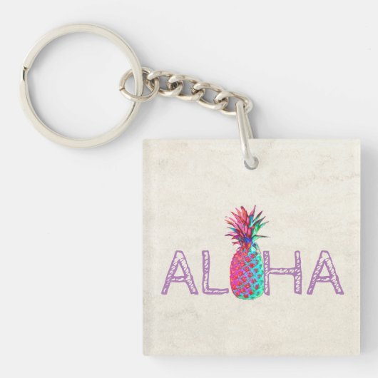 Adorable Aloha Hawaiian Ananas Schlüsselanhänger (Vorderseite)