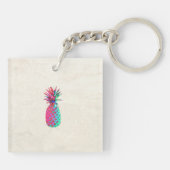 Adorable Aloha Hawaiian Ananas Schlüsselanhänger (Rückseite)