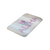 Adorable Aloha Hawaiian Ananas, Silber Badematte (Schrägansicht)