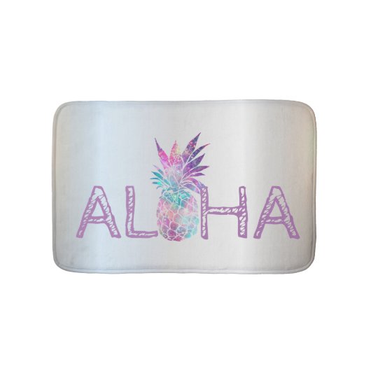Adorable Aloha Hawaiian Ananas, Silber Badematte (Vorderseite)