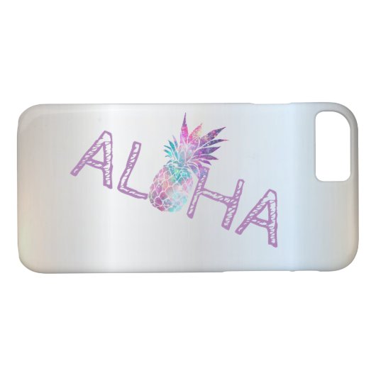 Adorable Aloha Hawaiian Ananas, Silber Case-Mate iPhone Hülle (Rückseite (Horizontal))