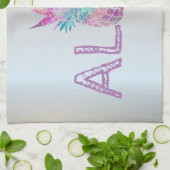 Adorable Aloha Hawaiian Ananas, Silber Geschirrtuch (Gefaltet)