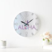 Adorable Aloha Hawaiian Ananas, Silber Große Wanduhr (Zuhause)