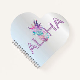 Adorable Aloha Hawaiian Ananas, Silber Notizblock