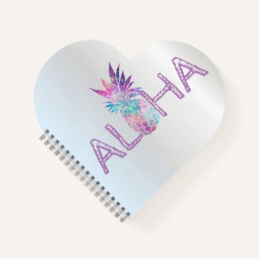 Adorable Aloha Hawaiian Ananas, Silber Notizblock (Vorderseite)