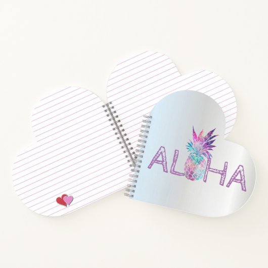 Adorable Aloha Hawaiian Ananas, Silber Notizblock (Innenseite)