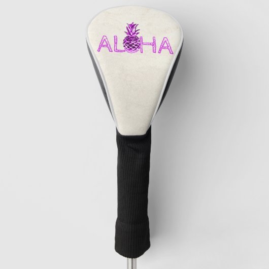 Adorable Aloha Hawaiian Metallic Ananas Golf Headcover (Vorderseite)