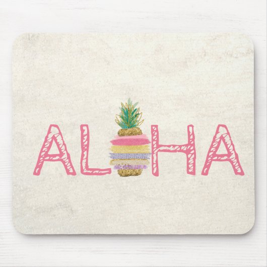 Adorable Aloha Hawaiian Striped Ananas Mousepad (Vorne)