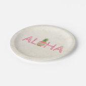 Adorable Aloha Hawaiian Striped Ananas Pappteller (Schrägansicht)