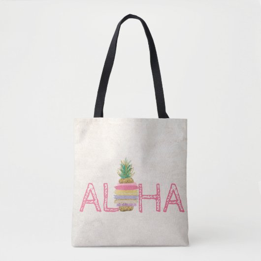 Adorable Aloha Hawaiian Striped Ananas Tasche (Vorderseite)