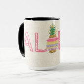 Adorable Aloha Hawaiian Striped Ananas Tasse (Vorderseite Links)